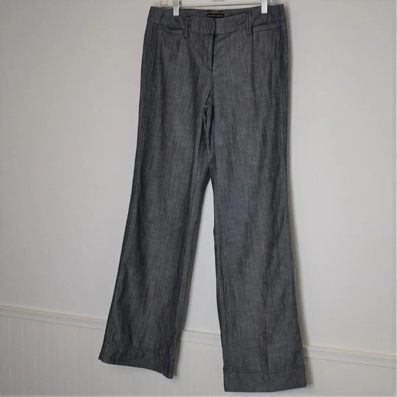 New York & Company Sz 8 Wide Leg Mid Rise Dark Wash Denim Pants 100% Cotton Y2K - Picture 4 of 15